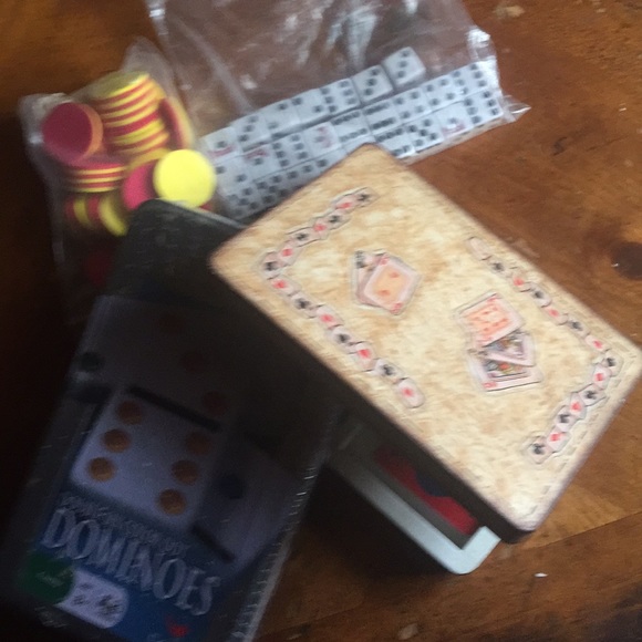 NEW Bundle Dominoes and 2 sets Cards in wood BOX - Picture 8 of 8